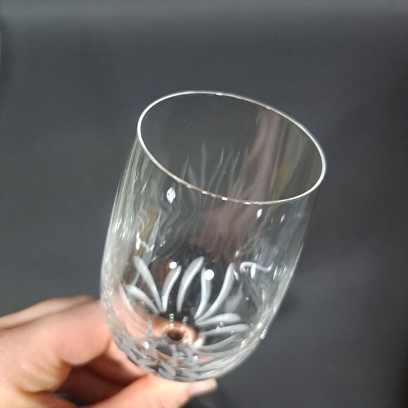 Princess House Crystal Wine Glass With Etched Floral Design Lead Crystal Germany - Picture 9 of 15